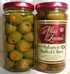 Habanero Stuffed Gourmet Queen Spanish Olives 12 oz. Jar - 3 Jars